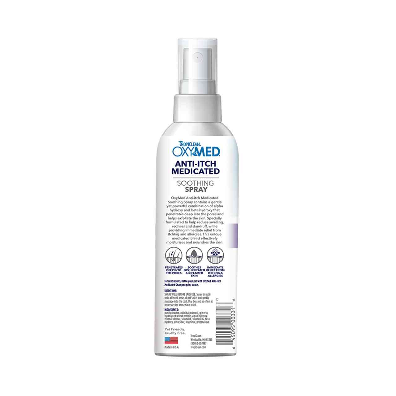 TropiClean OxyMed Anti itch Spray for Pets 8 Fl Oz